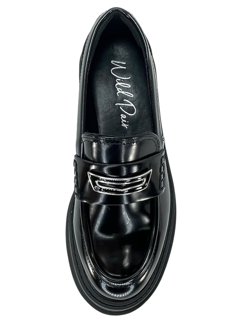 Wild Pair Nelley Black Patent Leather Womens Penny Loafers Size 6M - Picture 7 of 12